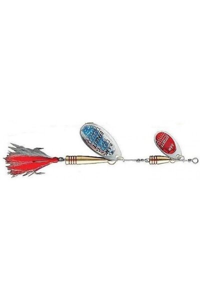 Mimteam DAM Effzett Tandem Dressed Spinner, Silver-Red, 14 Grams