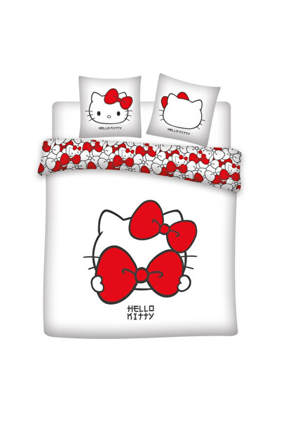 Hello Kitty Red Bow double, double duvet cover 240×220cm, 65x65 cm