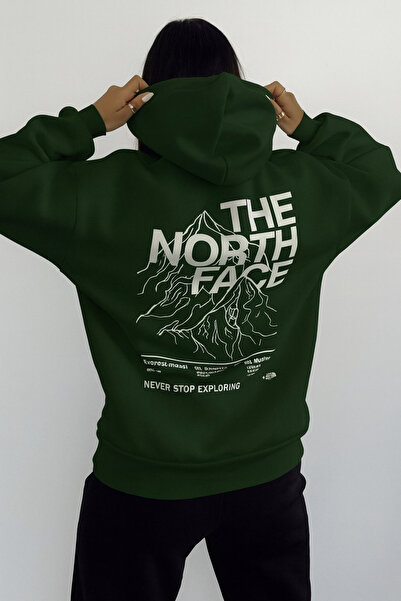 CLASSY.MODA “سترة هوديي موديل Mountain مطبوع بغطاء رأس للجنسين، مريحة، بتصميم...