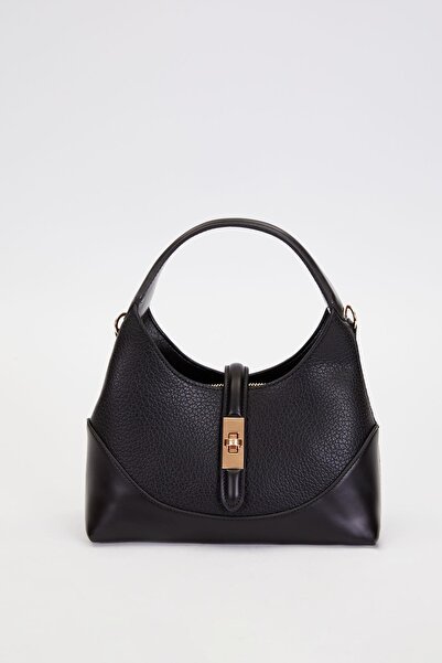 Levidor Orta Boy Günlük Uzun Askılı Şık Tasarım Kadın El ve Omuz Çantası LV930978 Siyah