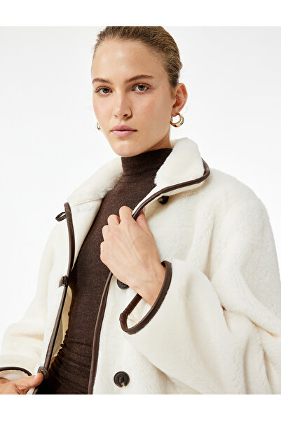 Koton Μακρυμάνικο βελούδινο μπουφάν με κουμπιά διπλό πέτο