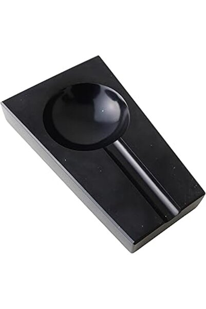 SanalAMCA Store منفضة سجائر من الرخام الطبيعي بيرلوتوس ذات قاعدة سميكة من الجرانيت الأسود