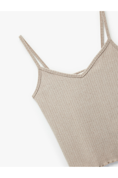 Koton V-Neck Slim Fit Suspender Pajama Top