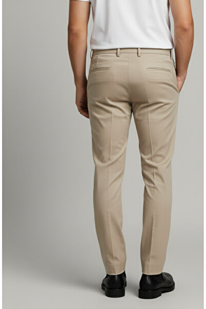 Bürke Men's Beige Color Quality Fabric Trousers