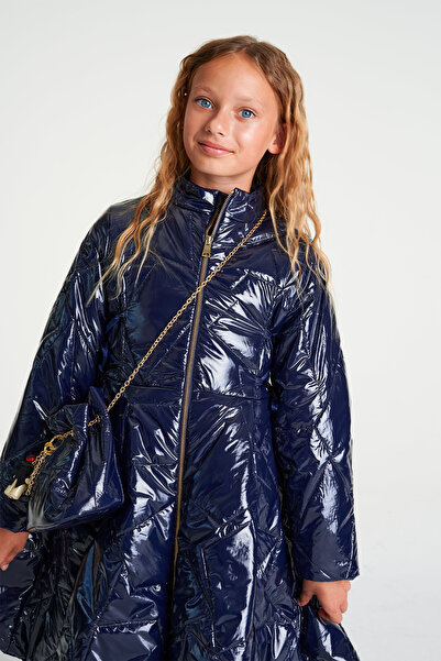 Lia Lea Girl Navy Blue Coat