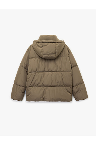 Koton Long Sleeve Pocketed Zippered Water Repellent K Hooded Anorak Puffer Jacket