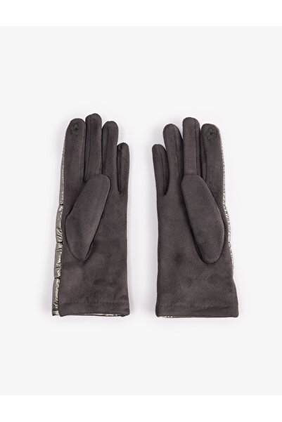 Koton Faux Suede Metallic Shiny Look Inflatable Gloves