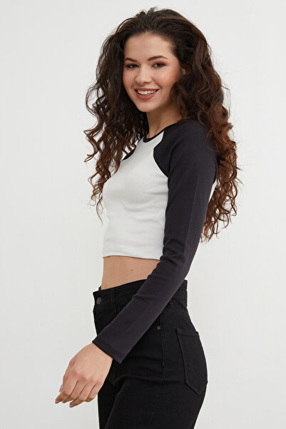 Fulla Moda Basic Raglan Sleeve Crop Bodysuit