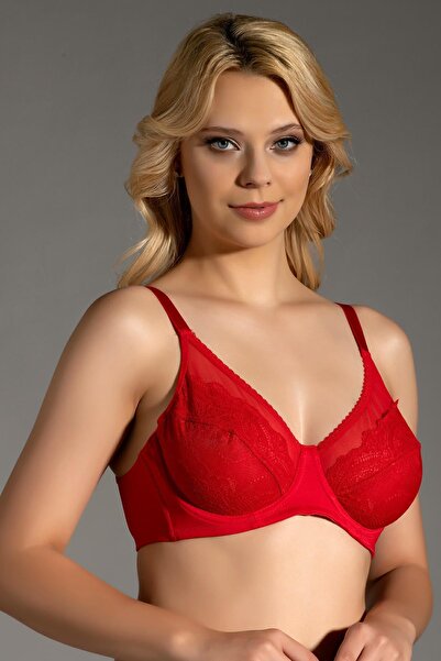 cotonhause Women's Shaping / Sculpting Underwire Red Bra - Lace Embroidered C1T0N3253