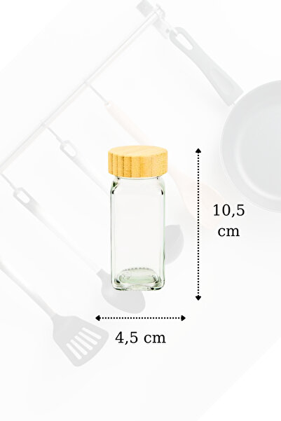 Penthouse 12-Piece Spice Jar Set with Bamboo Lids and Sprinkler Heads, Spice Rack with 16 Turkish Labels