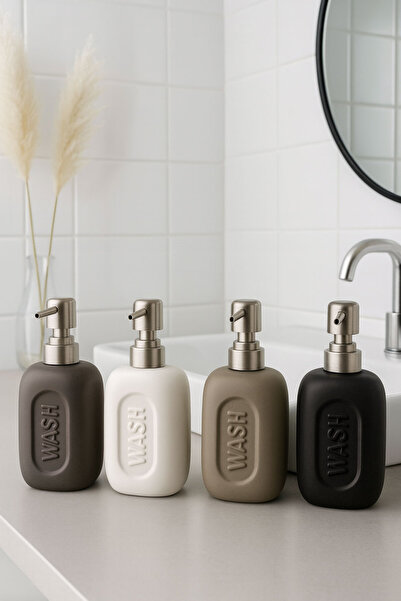 SİHİRLİ AYAKLAR Matte Colored Luxury Modern Liquid Soap Dispenser with Metal Head 17 cm