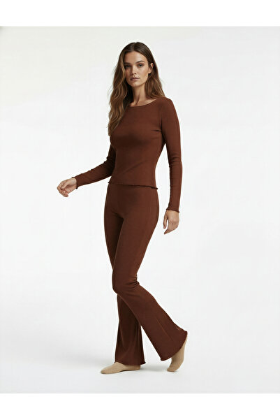 Koton Άνετο παντελόνι πιτζάμα με μακρύ φαρδύ πόδι