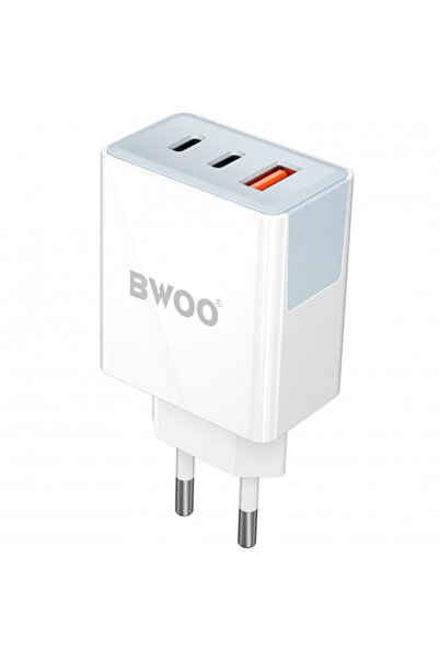 Universal Incarcator Retea BWOO BO-CDA133, 40W, 3A, 1 x USB-A - 2 x USB-C, Alb