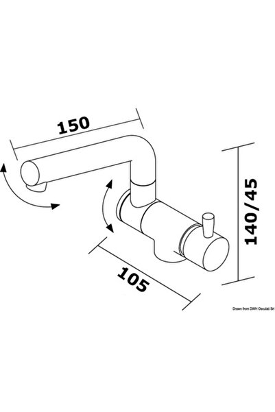 OSCULATI Baterie mixer din alamă cromată, apă caldă/rece, racorduri duble, ma...