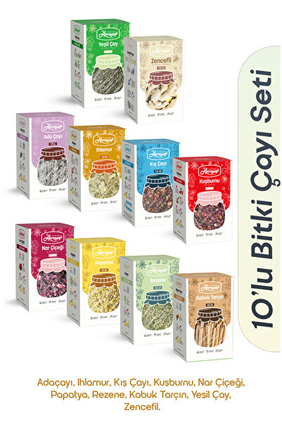 Harmanlı Baharat 10 Adet Tam Kapsamlı Detoks, Form ve İyi Yaşam Kiti Bitki Ça...