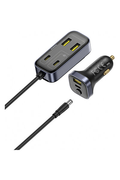 Baseus BackseatPal L1 Car Charger, 110W, 3A, 3 x USB-A - 3 x USB-C, Black C00081100121-00