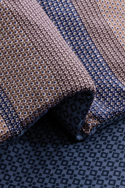 Yataş Kelt Satin Double Duvet Cover Set - Navy Blue