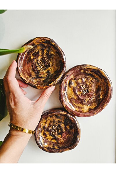 WEBBMODA Handmade Set of 3 Appetizer Plates