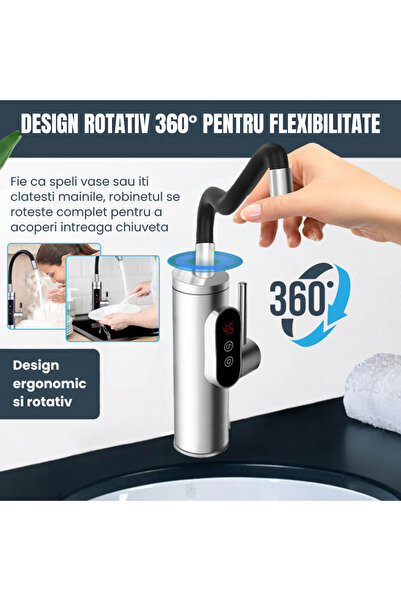 Rasov Instant tap 3300W stainless steel LED 360 rotation