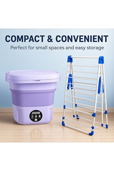 Primo Plus 2-offer Clothes Dryer Rack White & Blue with Portable Mini Folding Clothes Washing Machine