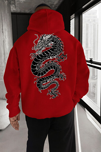 CLASSY.MODA Hanorac unisex cu cu glugă caglare și cu imprimeu buzunare cangur...