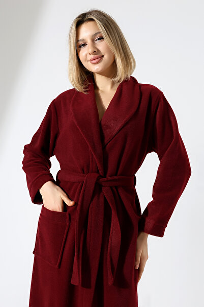 LİKAPA Long Shawl Collar Fleece Dressing Gown 226
