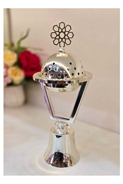 Radin Damanhoor Charcoal Incense & Bakhoor Burner - Metal Holder for Oud, Frankincense; Gift for Yoga, Spa