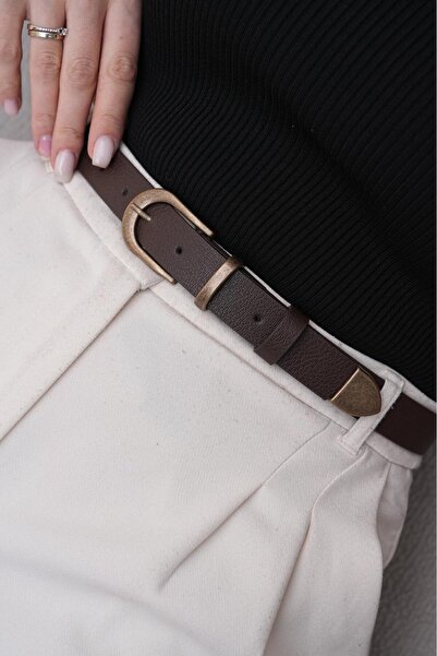 MODAM HİFA Antique Buckle Vintage Style Women's Belt Trouser Belt Dress Belt Shirt Belt Waist Belt