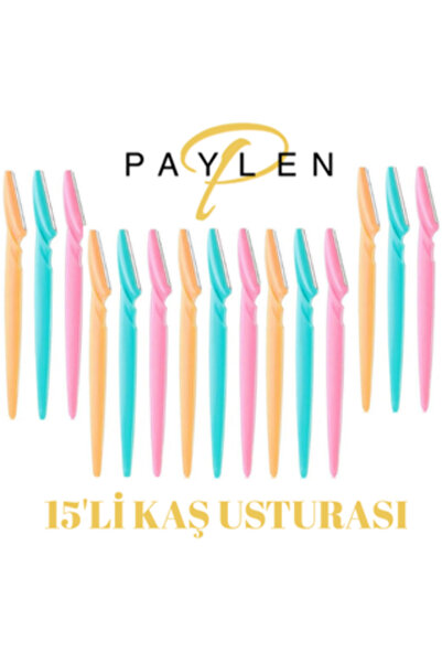 PAYLEN Kaş Bakım Usturası 15 Adet, Yüz Ve Kaş Tüy Alma Usturası