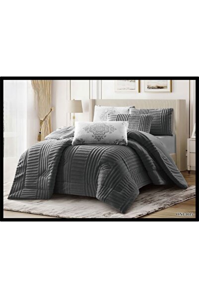 LUXURY Double winter bedspread set, soft velvet faux fur, 6 pieces, fully filled, warm and luxurious, size 260*240 cm