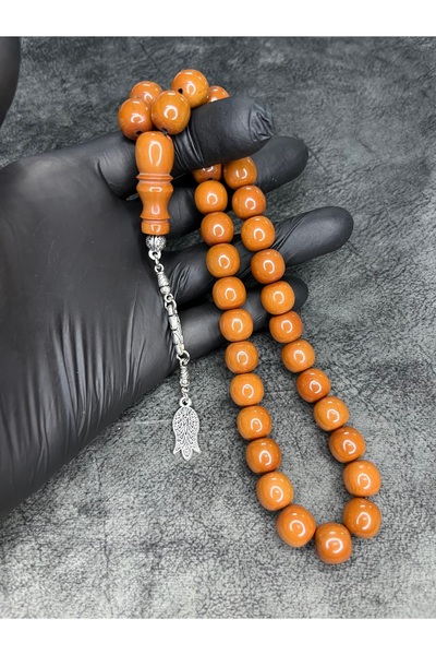 Mos Tespih سبحة من الخشب العنبر عتيقة عالية الجودة قابلة للطي