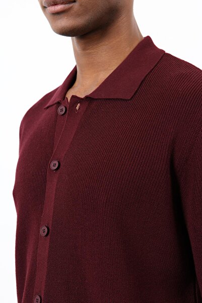 Antioch Burgundy Thin Knitwear Men's Cardigan