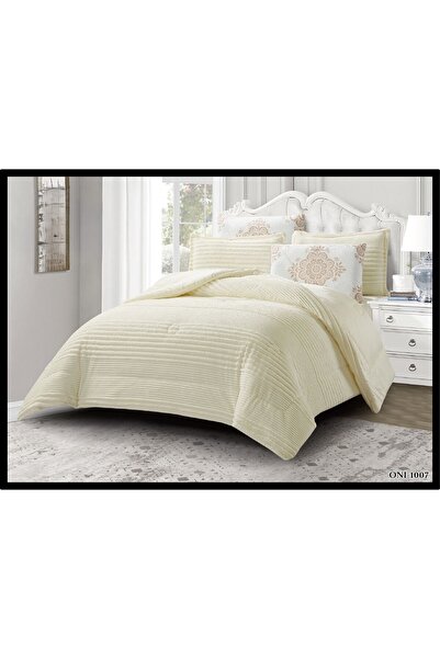 LUXURY Double winter bedspread set, soft velvet faux fur, 6 pieces, fully filled, warm and luxurious, size 260*240 cm