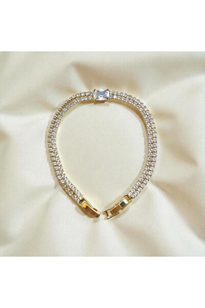 BRZ COLLECTION سوار نسائي من حجر الزركون ستانلس ستيل