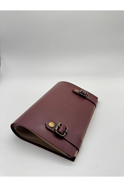 LAYDA دفتر ملاحظات من الجلد الصناعي باللون الأحمر الداكن