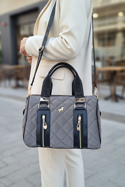 POLO CLUB Women's Kaptione Patterned Cylinder Model Long Crossbody Strap Hand & Shoulder Bag (31X22 cm)