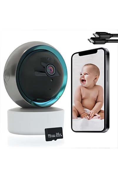 OEM 1080p 360° WiFi Rotating Camera, Planset Detection, Bidirectional Audio, 16GB, Black