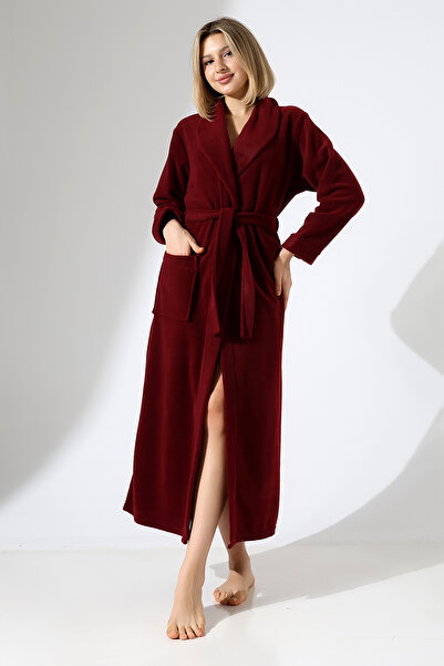 LİKAPA Long Shawl Collar Fleece Dressing Gown 226