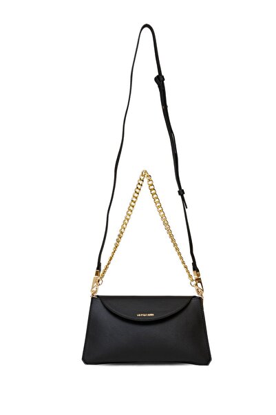 U.S. Polo Assn. حقيبة نسائية بحزام متقاطع باللون الأسود Us25118