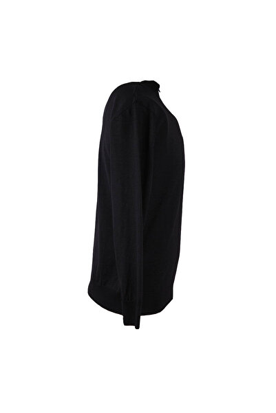 trender Half Zipper Black Men's Sweater Alp01