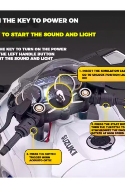 MotoGarage Suzuki Hayabusa Gsx R1300 1:6 Diecast – Premium Light-Up, Switch-Operated & Water-Powered Smoke Model