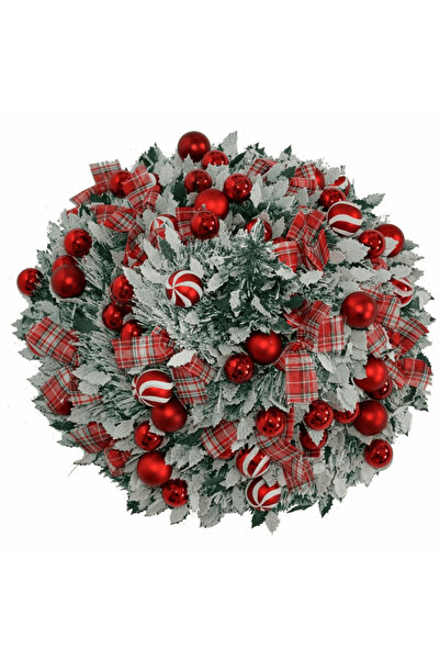 DacEnergy Artificial Christmas tree, made of plastic and metal tube, with a snow look, with a bow...