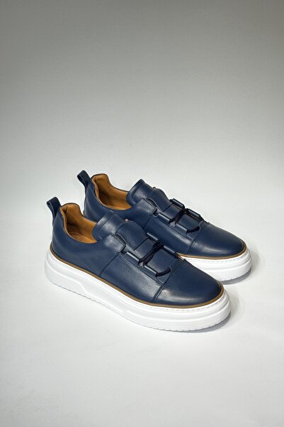 velravin حذاء جاكوب الرجالي من الجلد الطبيعي الأصلي برباط باللون الأزرق الداك...