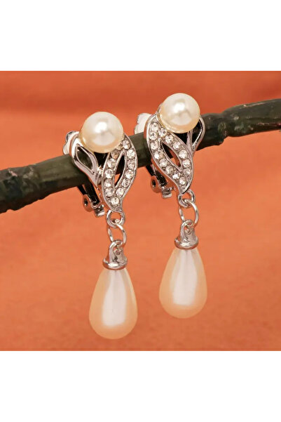 set.up Silver Color Zircon Stone Pearl Design Necklace Earring Set