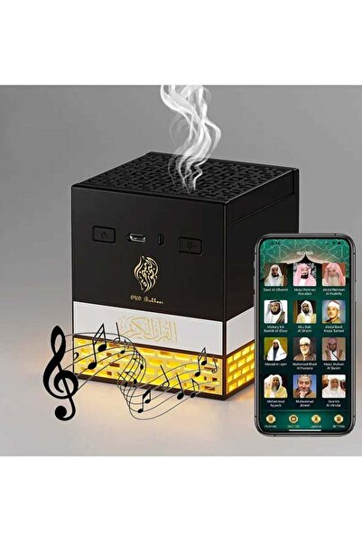 Radin Damanhoor Multi-LED Bakhoor Rechargeable Oud Burner with Quran Speaker, Remote & App Control