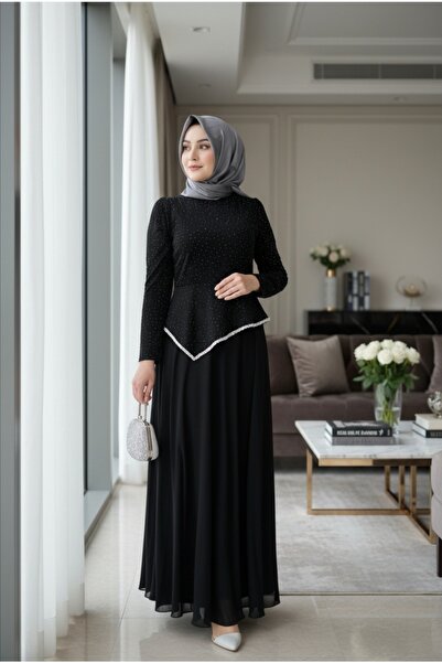 sümeyra Krep şifon kuma şık elbise