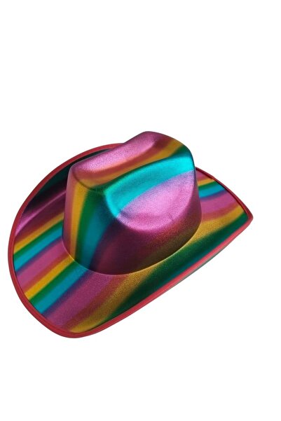 Barış Süs P Pălărie de cowboy Pălărie de petrecere colorată curcubeu