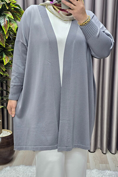 Elmas Tesettür Women's Clothing Plus Size Solid Color Standard Size Cardigan