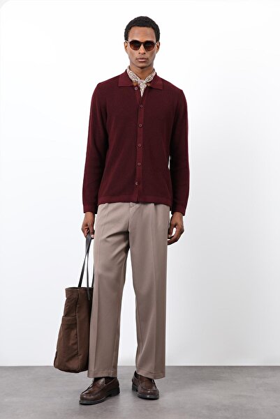 Antioch Burgundy Thin Knitwear Men's Cardigan