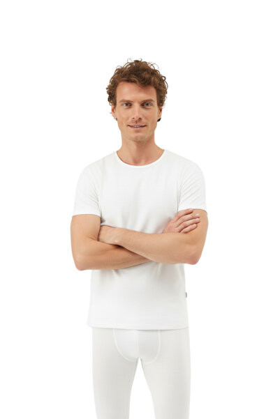 Dagi Men's Thermal Single Top, Round Neck, Short Sleeve, Thermal Underwear 47% Polyester, 47% Viscose, 6% Lycra
